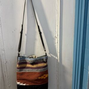RAJ Southwestern Aztec brown
Woven Cotton Leather Crossbody
Hobo Handbag Satchel